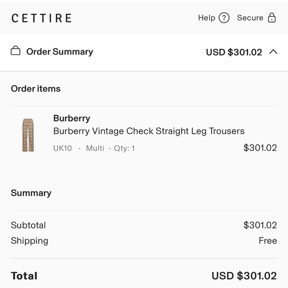 Burberry Vintage straight leg trousers